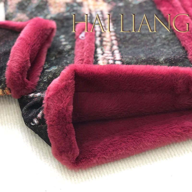 New Vintage Tapestry Heavy Coat Custom Puffy Red Faux Leather Jacket Men With Fur Men's zipper Woven Jacquard Jackets