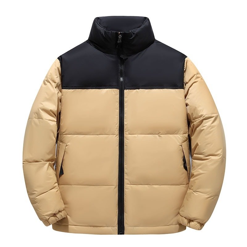 Winter New Men's Down Jacket Plus Size Collar Loose Solid Color Thickened Couple Cotton Padded Jacket Coat