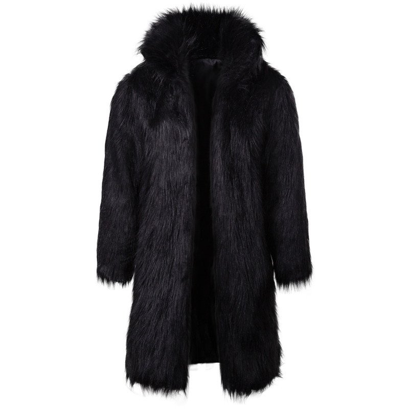 Autumn and Winter New Men's Coat European and American Fashion Personality Hip Hop Long Fur fabric Coat OEM