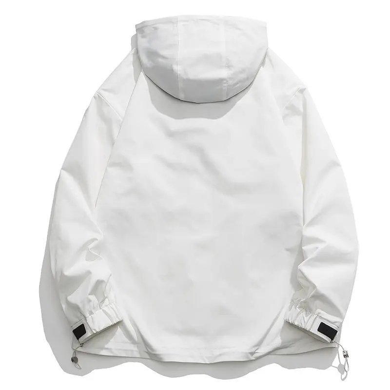 Hip-Hop Lightweight Hooded Men'S Jackets Wholesale Custom Logo Outdoor Retro Streetwear Loose Casual Jackets For Men