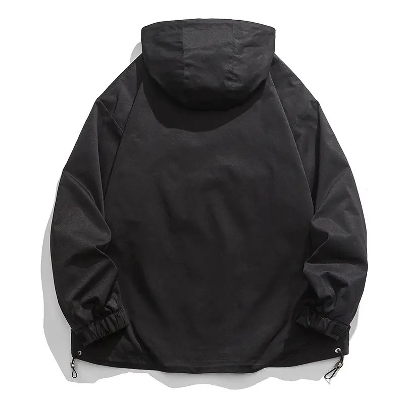 Hip-Hop Lightweight Hooded Men'S Jackets Wholesale Custom Logo Outdoor Retro Streetwear Loose Casual Jackets For Men