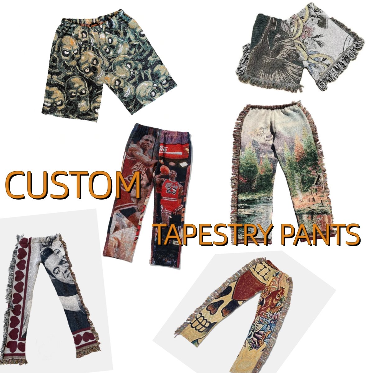 Custom Hiphop Tapestry Jacket Woven Jacquard Blanket Jacket Tapestry Zip Up Jacket
