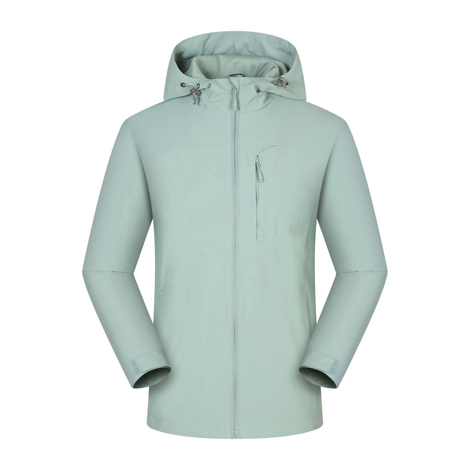 Hooded Rain Jacket Outdoor Raincoat Windbreaker Hiking Jacket Men's Wholesale Lightweight Waterproof Stand Woven 100% Polyester