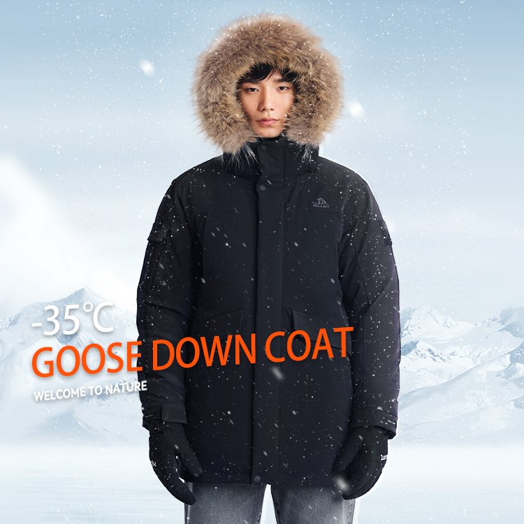 custom most popular winter warm outdoor sports 650 filling high quality down man black with fur hood men's parka jacket