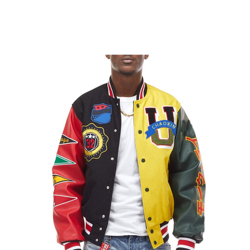 OEM Custom Quilted Coats Oversize Felt Leather Warm Outdoor Windproof Jacket Varsity Men's Jacket