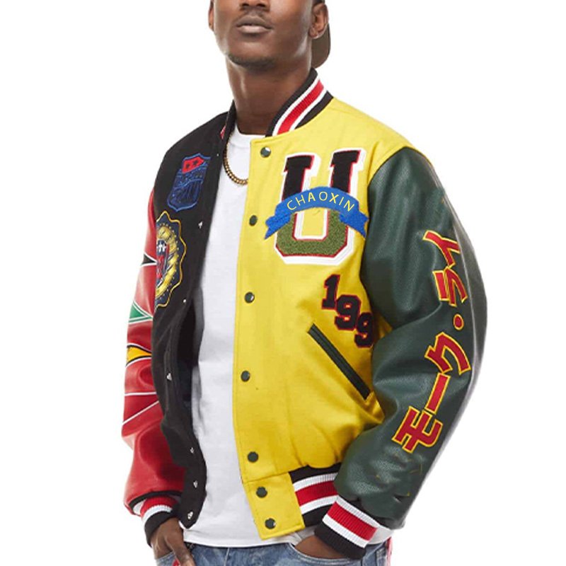 OEM Custom Quilted Coats Oversize Felt Leather Warm Outdoor Windproof Jacket Varsity Men's Jacket