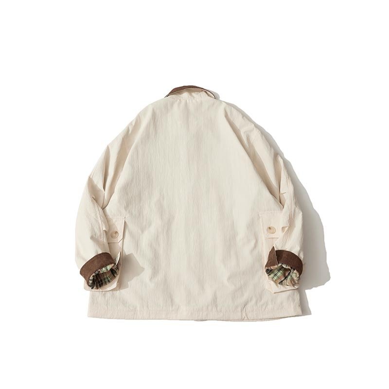 Fengway Custom Heavy Canvas Gusseted Pockets Man's Plain Lined Coaches Jacket Mens Designer Work Jacket For Sale