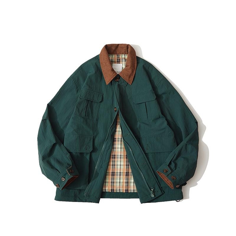 Fengway Custom Heavy Canvas Gusseted Pockets Man's Plain Lined Coaches Jacket Mens Designer Work Jacket For Sale