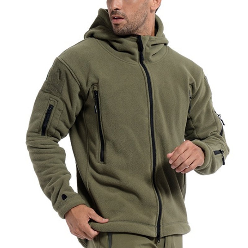 Plus Size Winter Fleece Jacket For Men Outdoors Sports Hooded Hiking Out Men's Casual Jackets