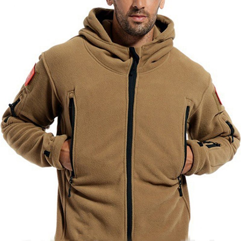 Plus Size Winter Fleece Jacket For Men Outdoors Sports Hooded Hiking Out Men's Casual Jackets