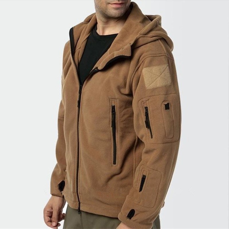 Plus Size Winter Fleece Jacket For Men Outdoors Sports Hooded Hiking Out Men's Casual Jackets