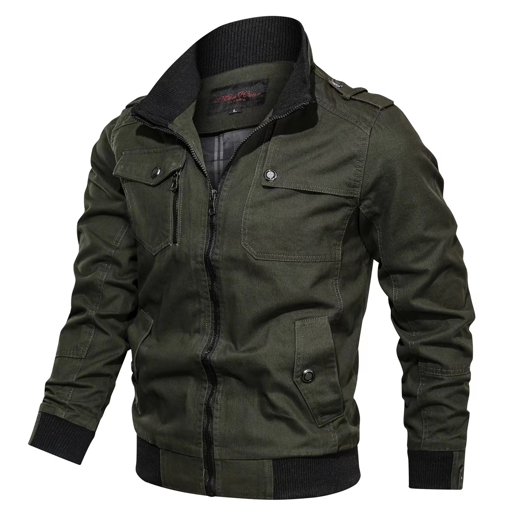 Undefined New autumn and winter men's stand collar cotton pilot jacket fashion casual large men's jacket
