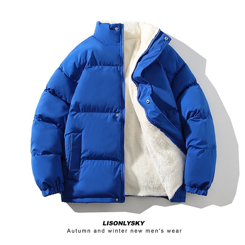 LAYENNE Down Coat Thicken Outdoor Fleece Winter Bubble Puffer Jacket New High Quality Winter Men's Plus Size Canvas Fabric Stand