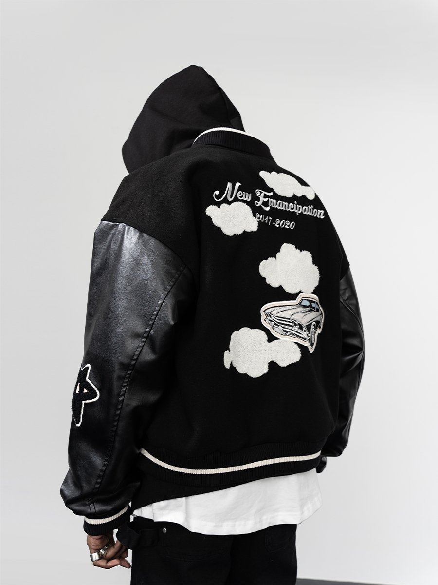 Custom Winter Embroidery Letterman Jackets Custom Crop Greek Varsity Jackets