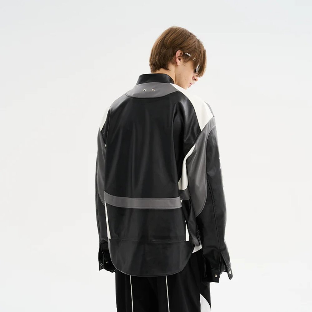 OEM Customized LOGO Embroidery Jacket Men Plus Size Letterman Leather Jacket Streetwear Coat Bomber Men's Motorcycle Jackets