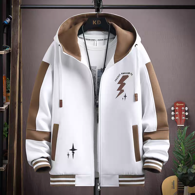 2024 hot selling men's jacket autumn and winter new fashion hip-hop casual hooded sports trend jacket