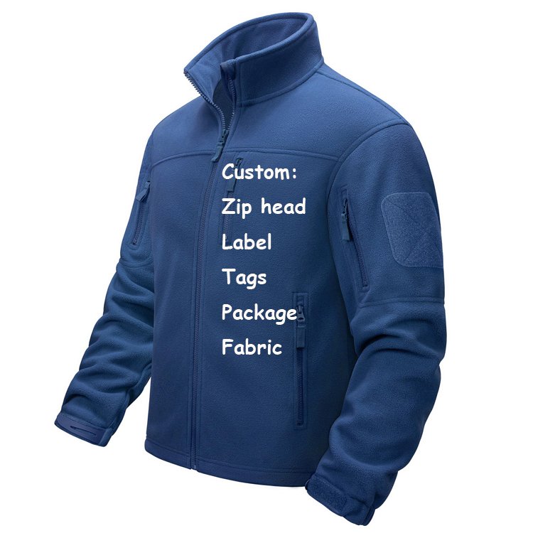 Men's Thermal Windproof Fleece Wind Breaker Jacket Lightweight Outerwear Full Zip Warmth Hiking Work Travel Jacket Coat