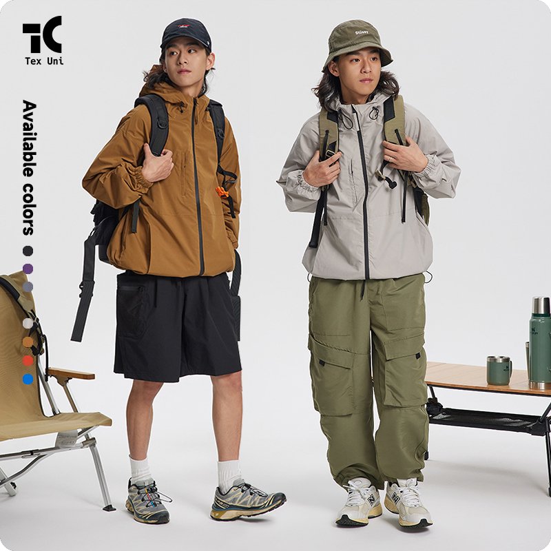 Three-Proof Loose Mountain Style Outdoor Clothing Men's Windproof Waterproof Spring Trendy Brand Workwear Hooded Jacket