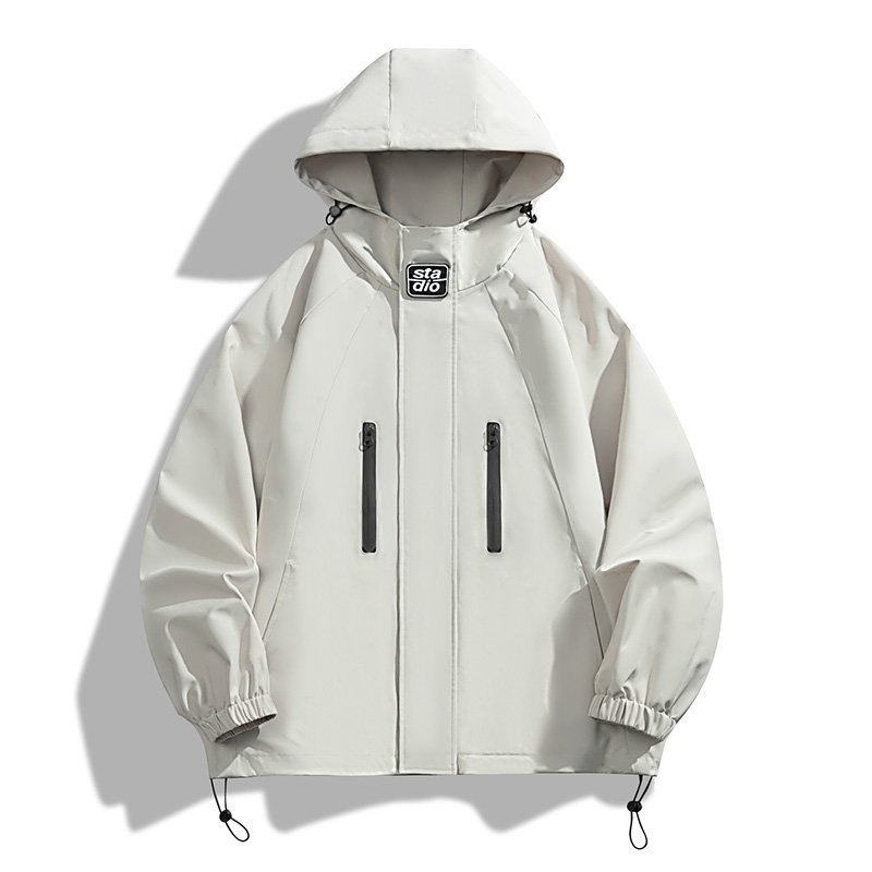 Men's varsity Jacket Fashion Loose Large Size Zipper Hooded Cardigan Jacket with zipper for men