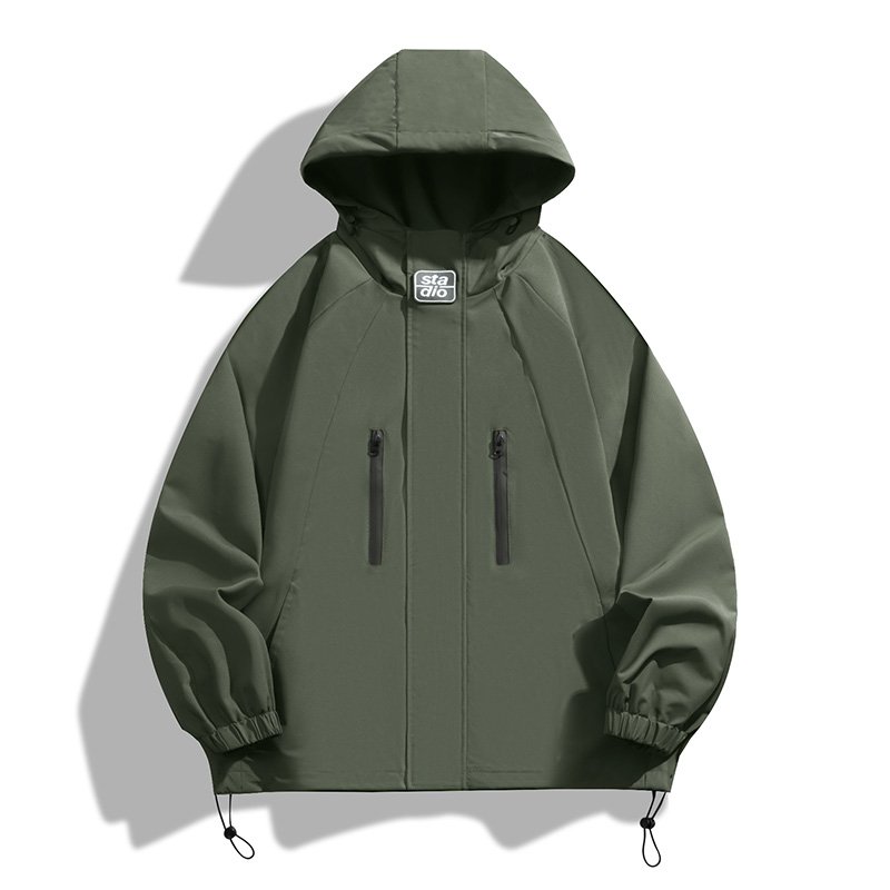 Men's varsity Jacket Fashion Loose Large Size Zipper Hooded Cardigan Jacket with zipper for men