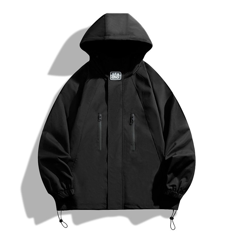 Men's varsity Jacket Fashion Loose Large Size Zipper Hooded Cardigan Jacket with zipper for men