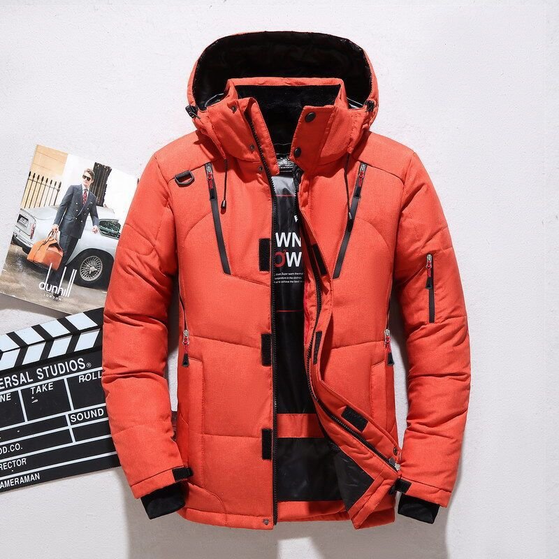 Custom Men's Winter Jacket High Quality Hooded Thickened Windproof for Outdoor Travel Zipper Closure Style Sporty men's coats