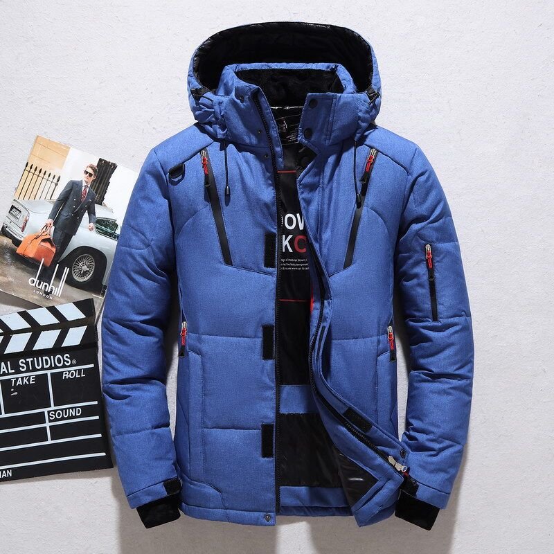 Custom Men's Winter Jacket High Quality Hooded Thickened Windproof for Outdoor Travel Zipper Closure Style Sporty men's coats