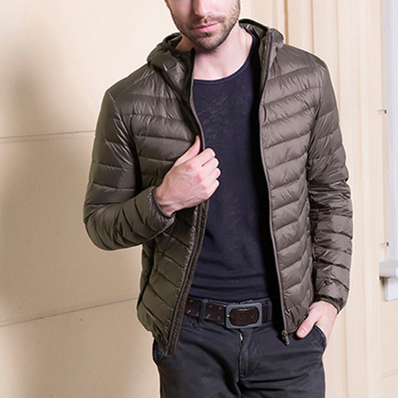 Winter Solid Color Custom Logo Plus Size Men'S Down Coats Thick Fashion Hooded Men'S Coats Outdoor Men'S Jackets Puffer Jacket
