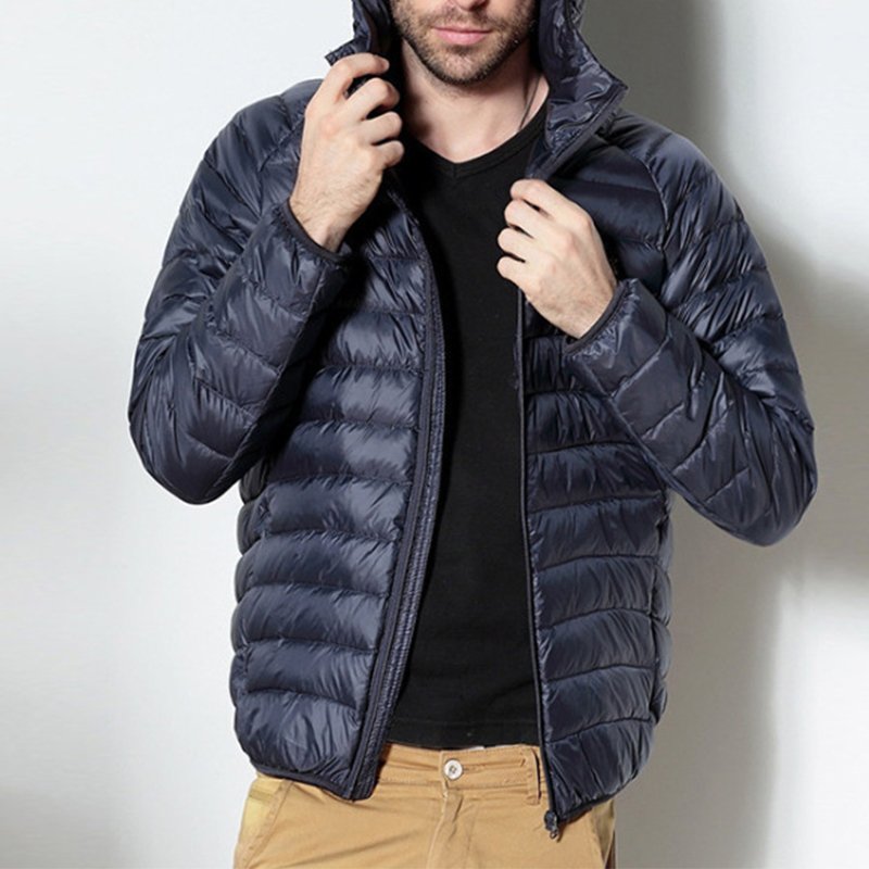 Winter Solid Color Custom Logo Plus Size Men'S Down Coats Thick Fashion Hooded Men'S Coats Outdoor Men'S Jackets Puffer Jacket