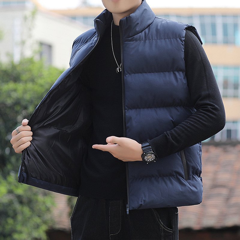 Liu Ming Cheap Custom Logo Men Winter Warm Coats Stand Collar Down Puffer Vest Oversized Plus Size Sleeveless Jackets