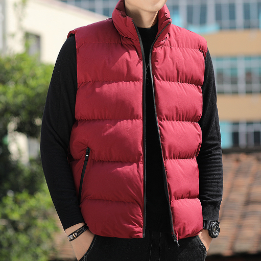 Liu Ming Cheap Custom Logo Men Winter Warm Coats Stand Collar Down Puffer Vest Oversized Plus Size Sleeveless Jackets