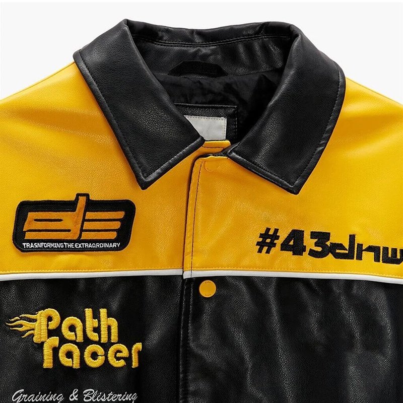 Oem Logo Men's Jackets Windproof Hight Quality Color Block Leather Jacket Customized Men Leather Motorcycle Jacket