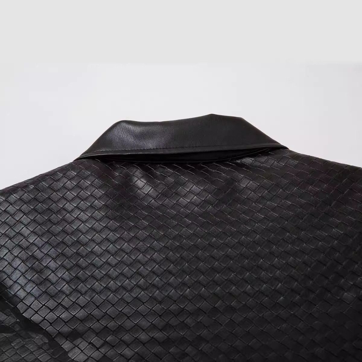 Wholesale Winter Warm Cotton Lining Thick Jacket Man Plaid Zipper Oversized PU Leather Jacket For Men