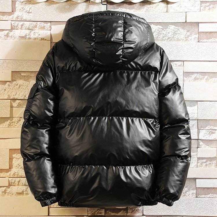 Men's Custom Waterproof Reflective Utility Winter Hot Sales Thick Bubble Coat Shiny Hood Casual Zipper Puffer Jacket for Men
