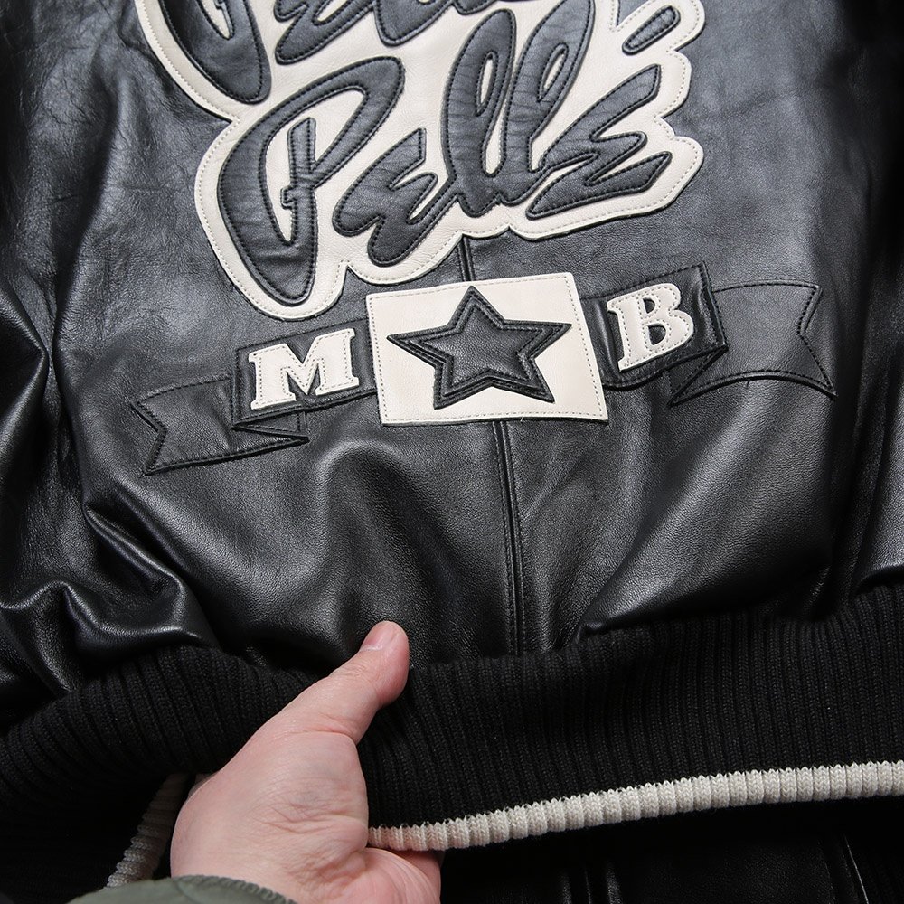 Custom European Us Plus Size French Lamb Skin 100% Authentic Genuine Leather Varsity Jacket Men's Club Casual Fashion Coat