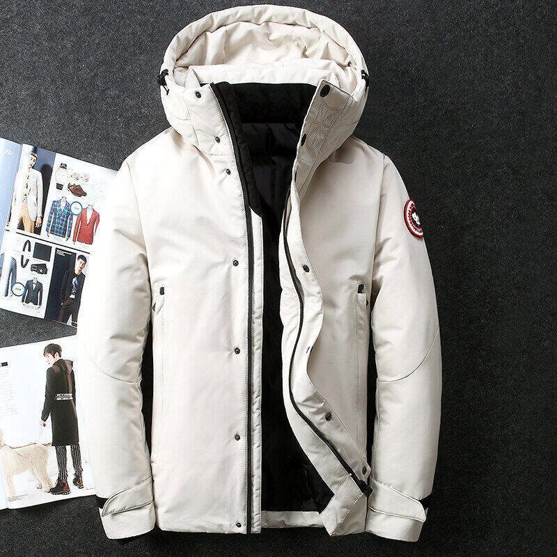 down jackets for men White Duck down Jacket for Outdoor Work Warm Coat with Zipper mountain jacket