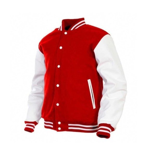 high Quality letterman varsity Genuine Leather Sleeve and Wool jacket Breathable Standard Plus Size Men's Jackets