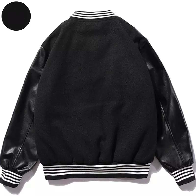 boxy varsity jacket Baseball jacket Music Band Mens Letters Embroidery Patchwork College Jackets