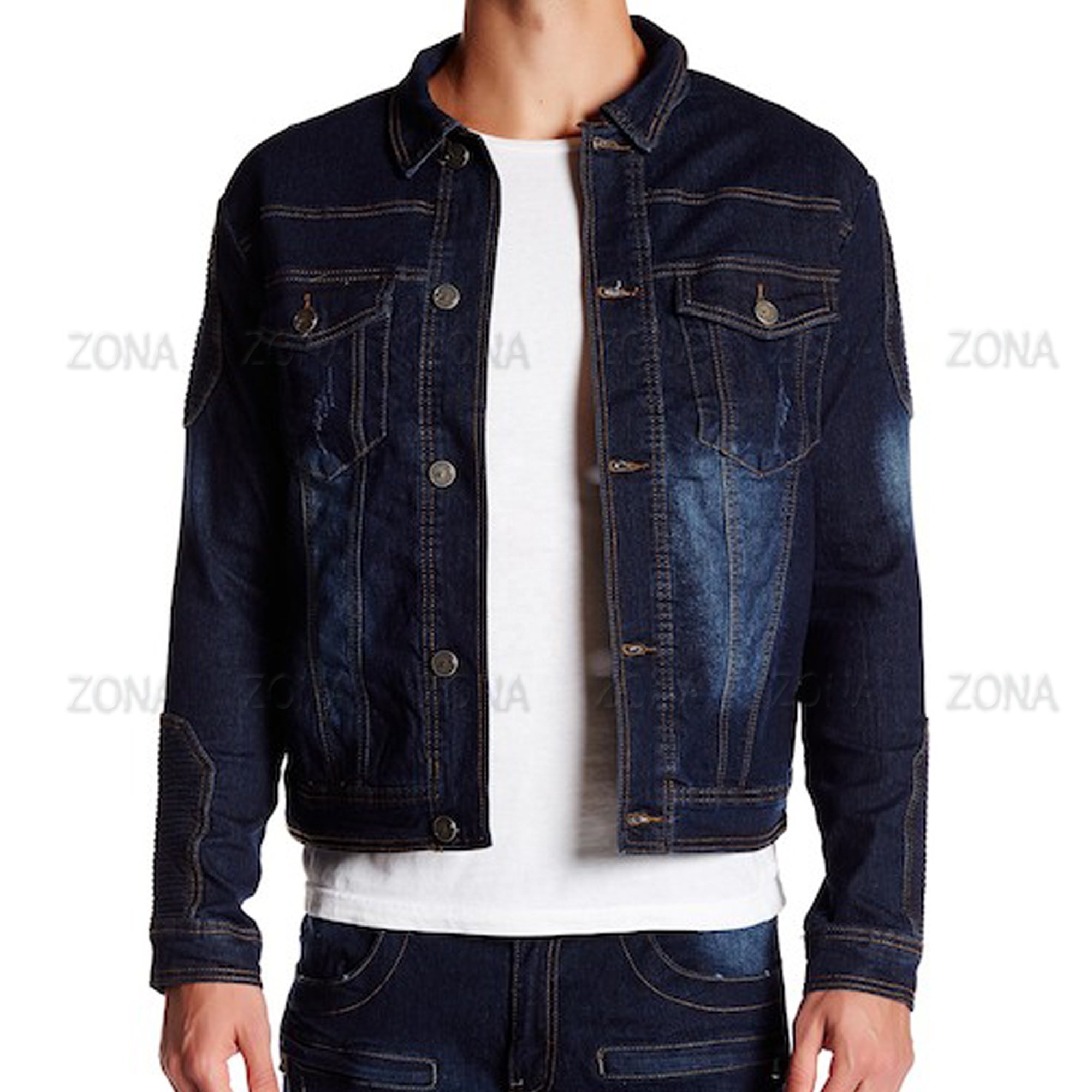 Men's High Quality Cotton Jeans Jacket Custom Logo Design Winter Denim Coat with Stone Wash Effect Varsity Denim Jacket Classic