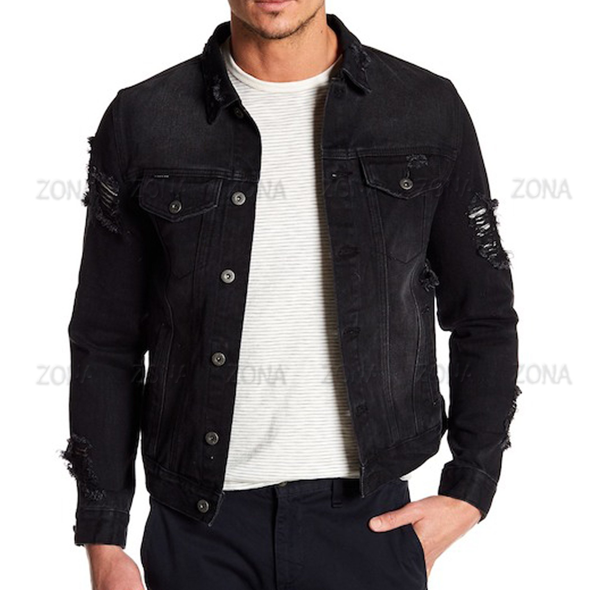 Men's High Quality Cotton Jeans Jacket Custom Logo Design Winter Denim Coat with Stone Wash Effect Varsity Denim Jacket Classic