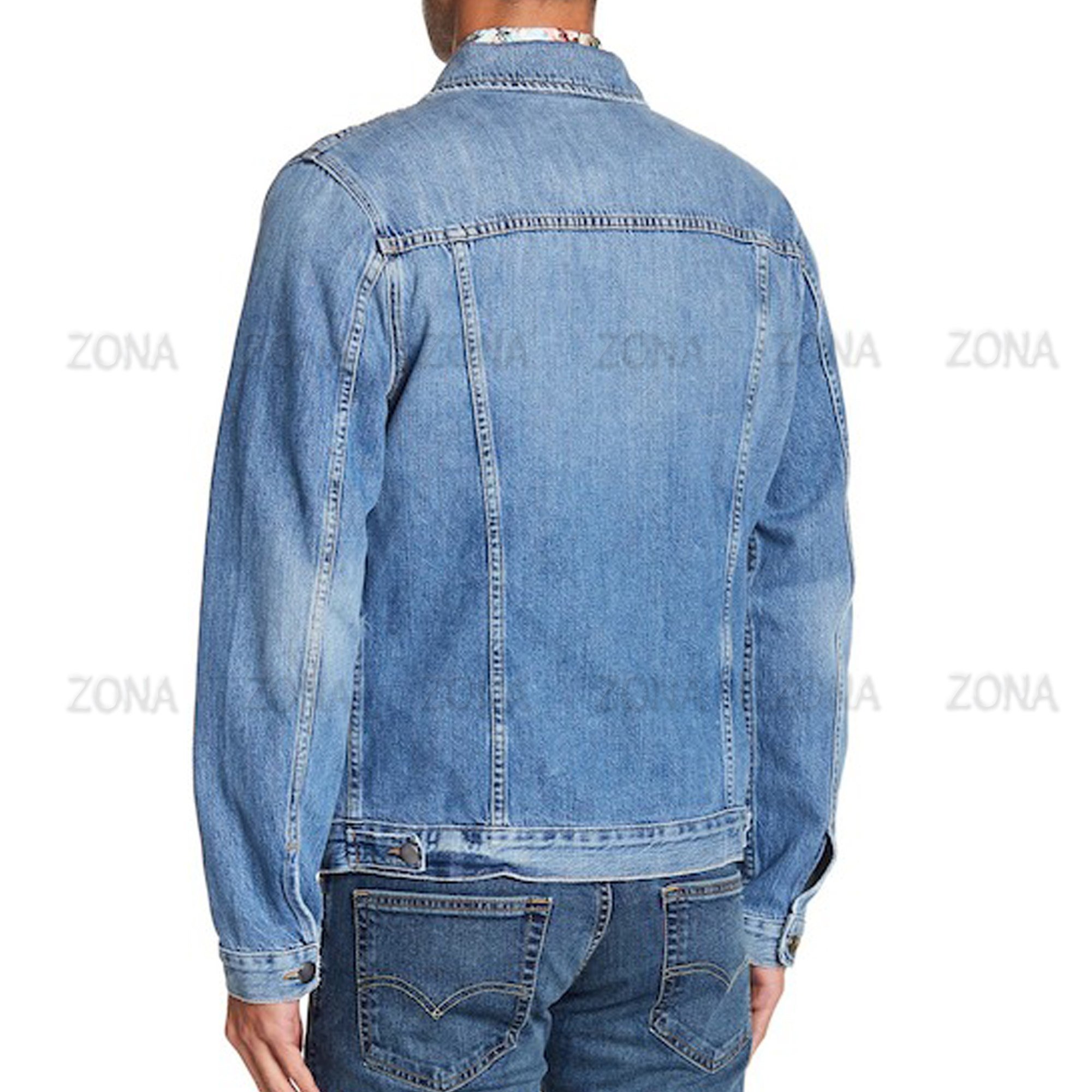Men's High Quality Cotton Jeans Jacket Custom Logo Design Winter Denim Coat with Stone Wash Effect Varsity Denim Jacket Classic
