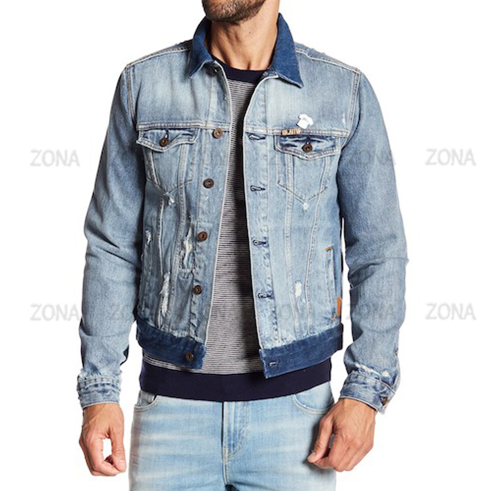 Men's High Quality Cotton Jeans Jacket Custom Logo Design Winter Denim Coat with Stone Wash Effect Varsity Denim Jacket Classic