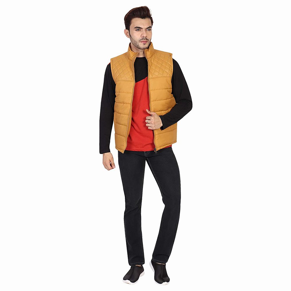 Mens Winter Sleeveless Jacket Men Down Vest Men's Warm Coats Male Nylon Polyester Street Wear Gilet Jacket