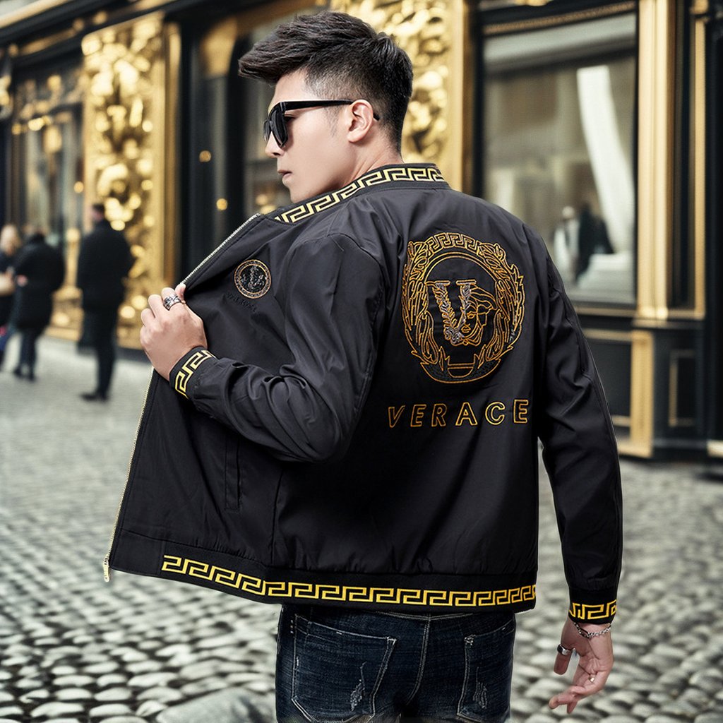 Yingquanz trade assurance suppliers custom New Style Trendy Embroidered Coat Long-sleeved Men Baseball Stand Collar Mens jacket