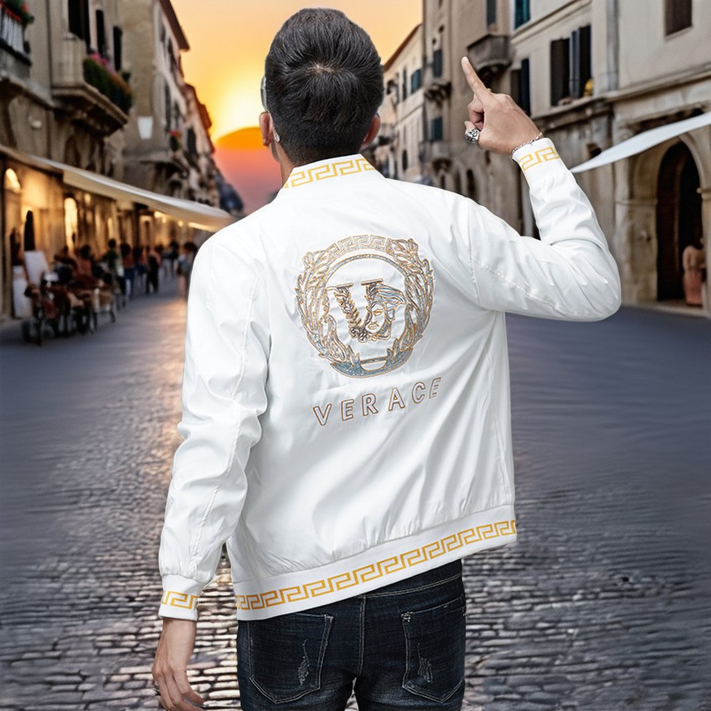 Yingquanz trade assurance suppliers custom New Style Trendy Embroidered Coat Long-sleeved Men Baseball Stand Collar Mens jacket