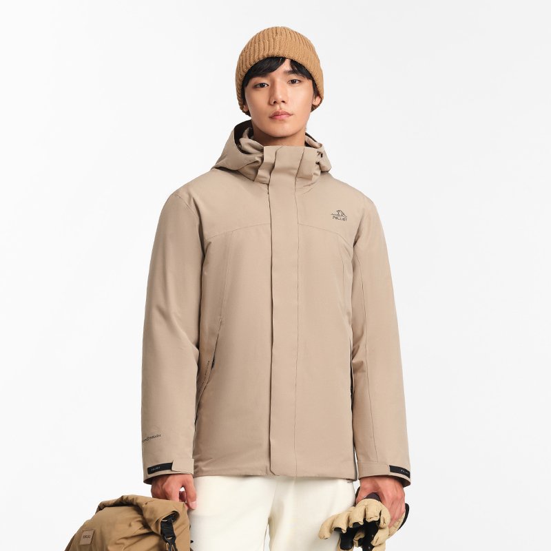 Pelliot Goose Down Liner Waterproof Jacket 2024 A/W Men New Arrivals 10000mm Outdoor Windproof Warm Hardshell Jacket