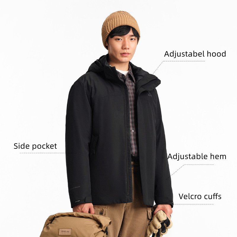 Pelliot Goose Down Liner Waterproof Jacket 2024 A/W Men New Arrivals 10000mm Outdoor Windproof Warm Hardshell Jacket