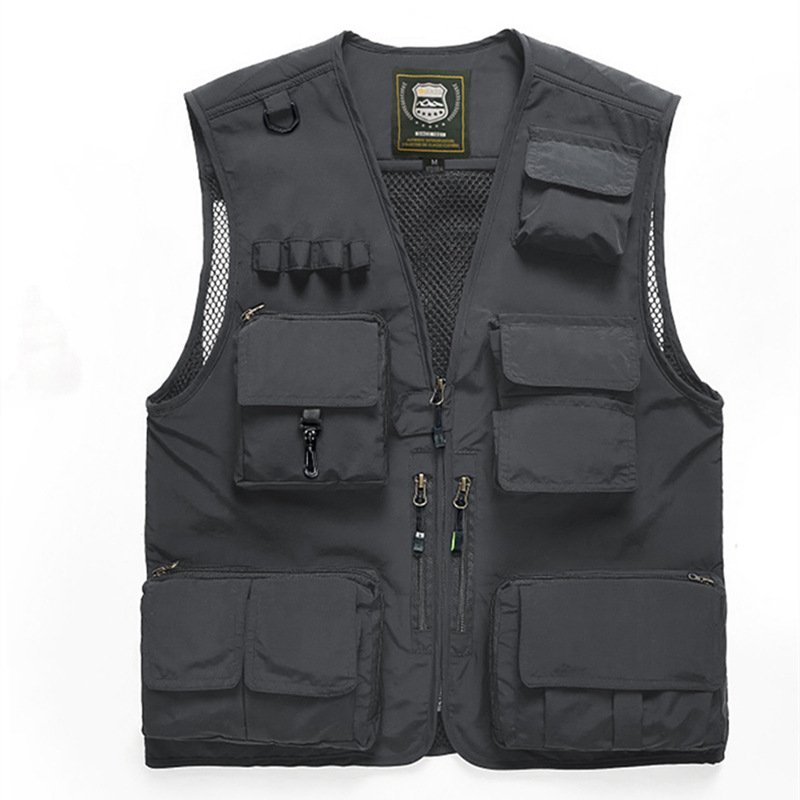PASUXI Wholesale Mens Outdoor Mesh Fishnet Vest Fishing Utility Travel Plus Size Vests For Men Quick Dry Sports Wear Jacket