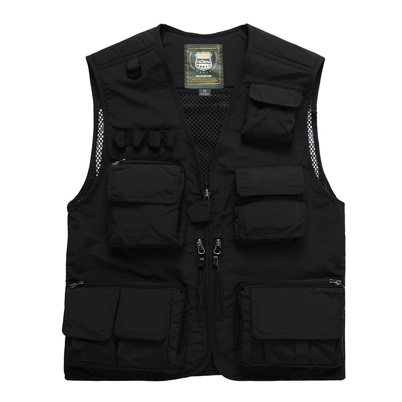 PASUXI Wholesale Mens Outdoor Mesh Fishnet Vest Fishing Utility Travel Plus Size Vests For Men Quick Dry Sports Wear Jacket