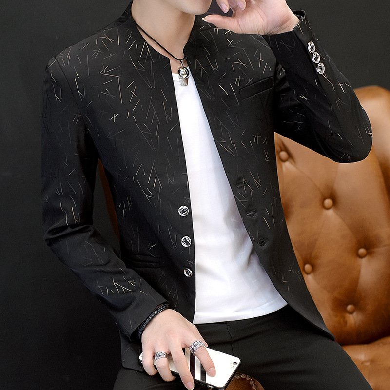 2022 Men Spring Three Button White Handsome Suit Jacket Fashion Men's O-neck Formal Business Outwear Youth Coat Tops Suit